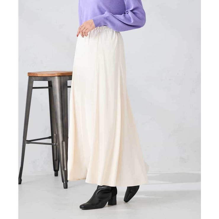 アイボリー | 【マシンウォッシャブル】セミフレアスカート | a.v.v【WOMEN】