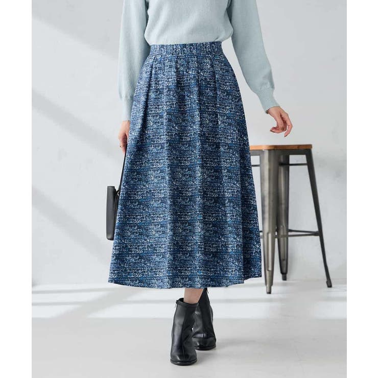 【洗える】ツイードプリントフレアスカート | a.v.v【WOMEN】 | 詳細画像1