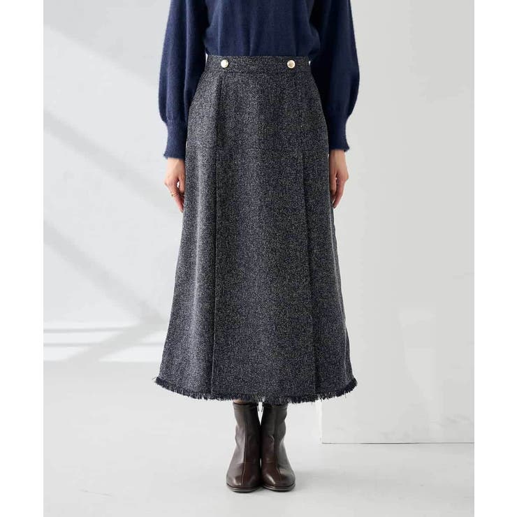 ツイード調裾フリンジAラインスカート | a.v.v【WOMEN】 | 詳細画像17 