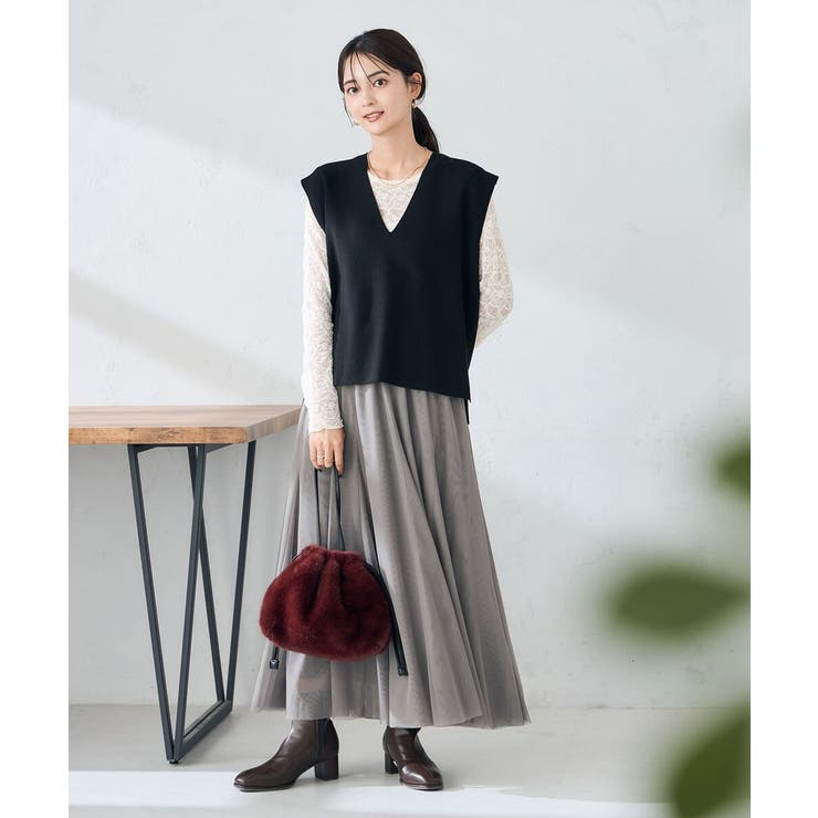 【洗える】チュールフレアスカート | a.v.v【WOMEN】 | 詳細画像24 