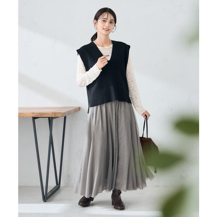 【洗える】チュールフレアスカート | a.v.v【WOMEN】 | 詳細画像26 