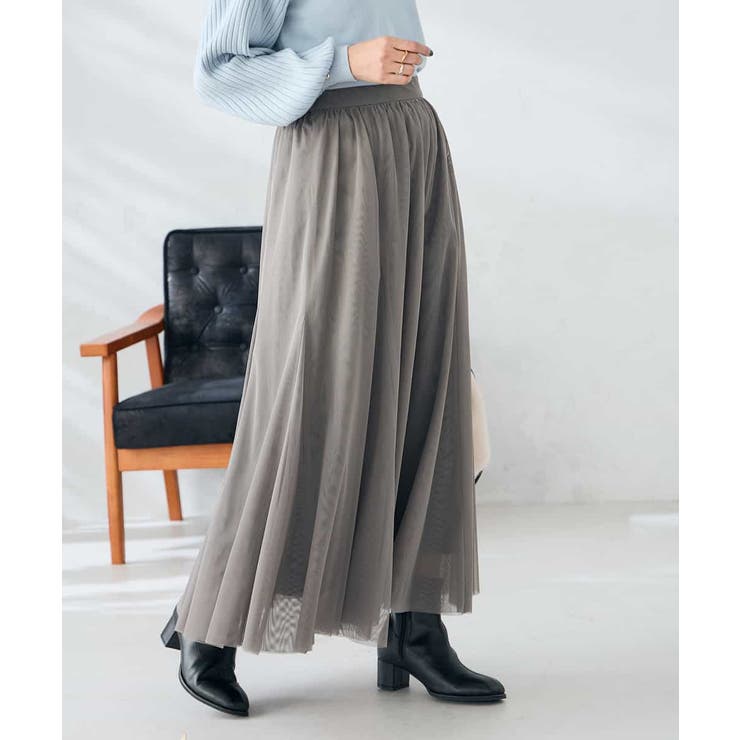 ダークグレー | 【洗える】チュールフレアスカート | a.v.v【WOMEN】
