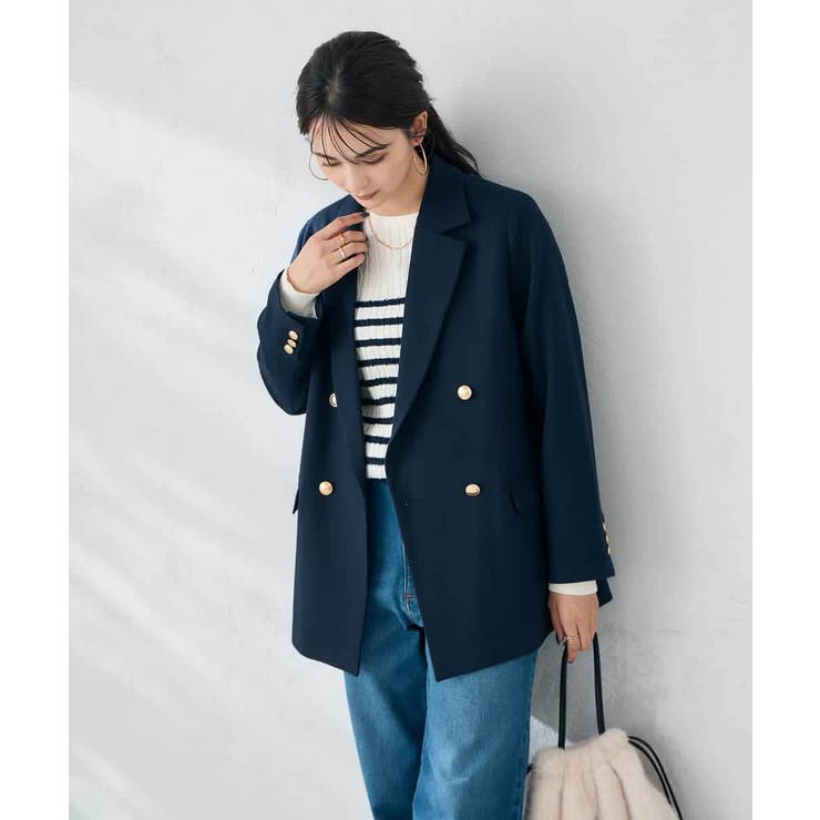 【ストレッチ/雑誌InRed(宝島社)11月号掲載】ダブルブレストジャケット | a.v.v【WOMEN】 | 詳細画像1 