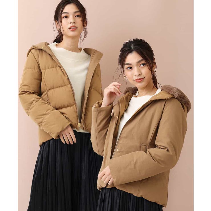 フードは取り外し不可【MaxMara 】ダウン ジャケット　コート　ファー付　リバーシブル　ネイビー