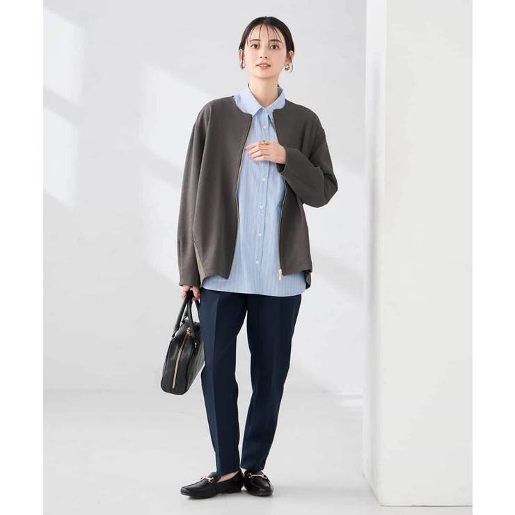 異素材切り替えノーカラーブルゾン | a.v.v【WOMEN】 | 詳細画像16 