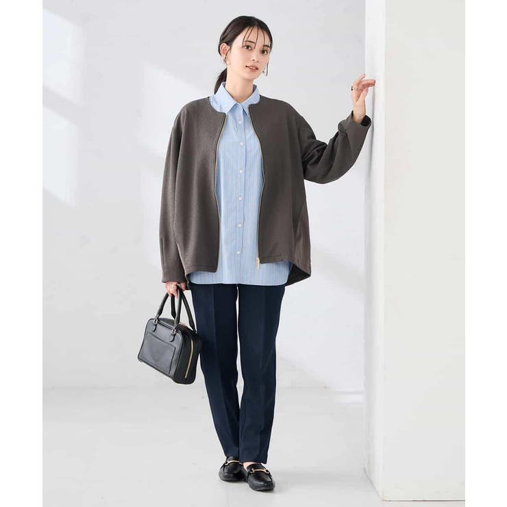 異素材切り替えノーカラーブルゾン | a.v.v【WOMEN】 | 詳細画像17 