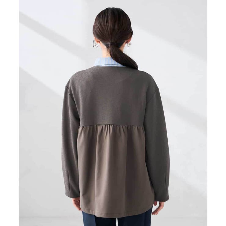 異素材切り替えノーカラーブルゾン | a.v.v【WOMEN】 | 詳細画像20 