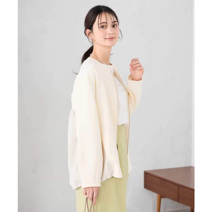 異素材切り替えノーカラーブルゾン | a.v.v【WOMEN】 | 詳細画像3 