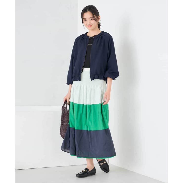 【接触冷感 UVカット】リネンライクノーカラージップブルゾン【セットアップ対応 … | a.v.v【WOMEN】 | 詳細画像12 