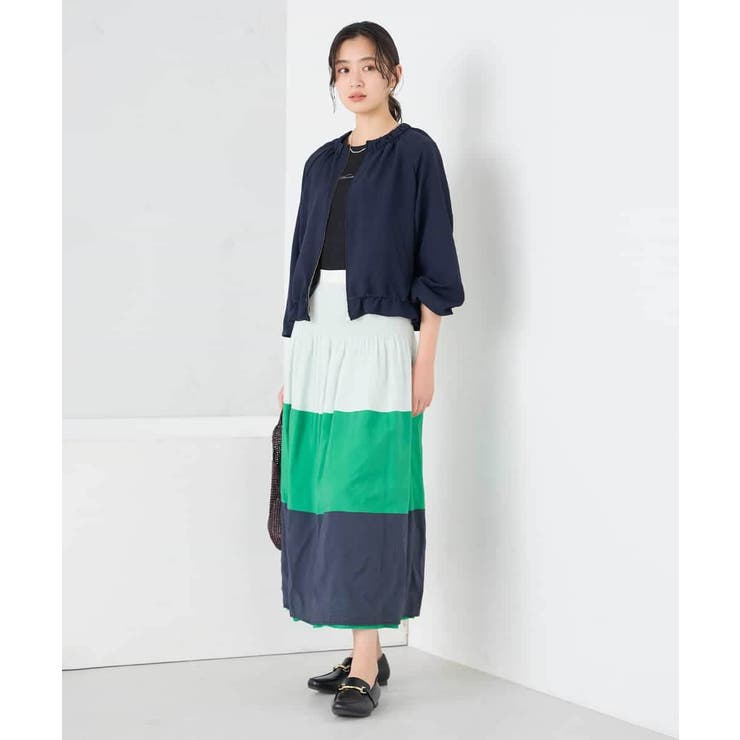 【接触冷感 UVカット】リネンライクノーカラージップブルゾン【セットアップ対応 … | a.v.v【WOMEN】 | 詳細画像13 