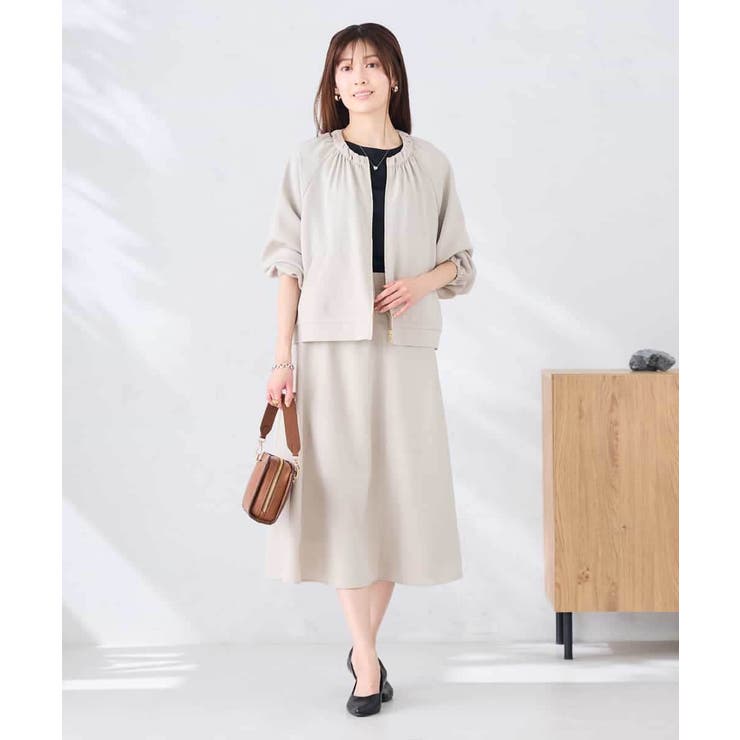 【接触冷感 UVカット】リネンライクノーカラージップブルゾン【セットアップ対応 … | a.v.v【WOMEN】 | 詳細画像17 