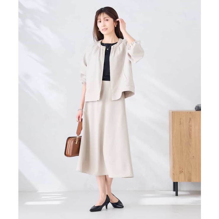 【接触冷感 UVカット】リネンライクノーカラージップブルゾン【セットアップ対応 … | a.v.v【WOMEN】 | 詳細画像18 