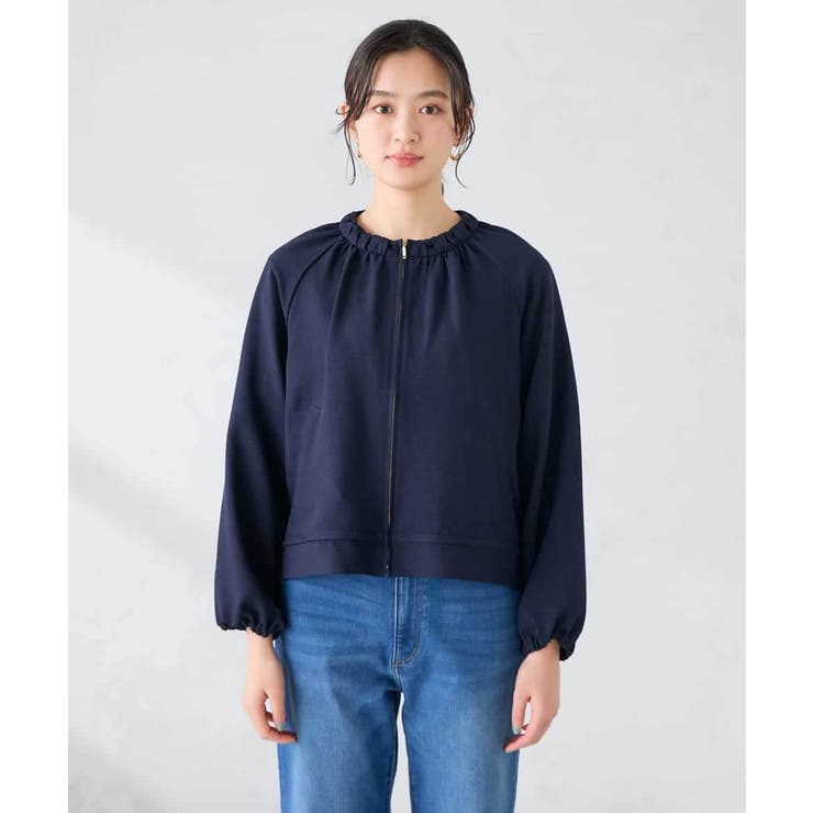 【接触冷感 UVカット】リネンライクノーカラージップブルゾン【セットアップ対応 … | a.v.v【WOMEN】 | 詳細画像20 