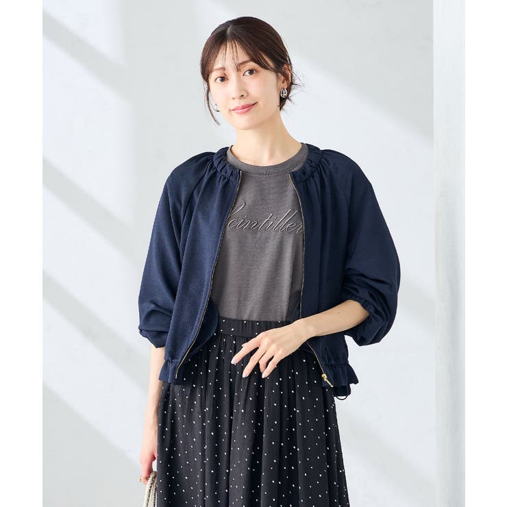 【接触冷感 UVカット】リネンライクノーカラージップブルゾン【セットアップ対応 … | a.v.v【WOMEN】 | 詳細画像32 