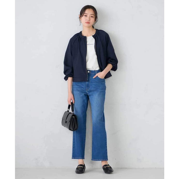 【接触冷感 UVカット】リネンライクノーカラージップブルゾン【セットアップ対応 … | a.v.v【WOMEN】 | 詳細画像4 