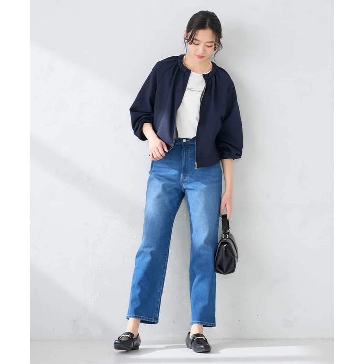 【接触冷感 UVカット】リネンライクノーカラージップブルゾン【セットアップ対応 … | a.v.v【WOMEN】 | 詳細画像6 