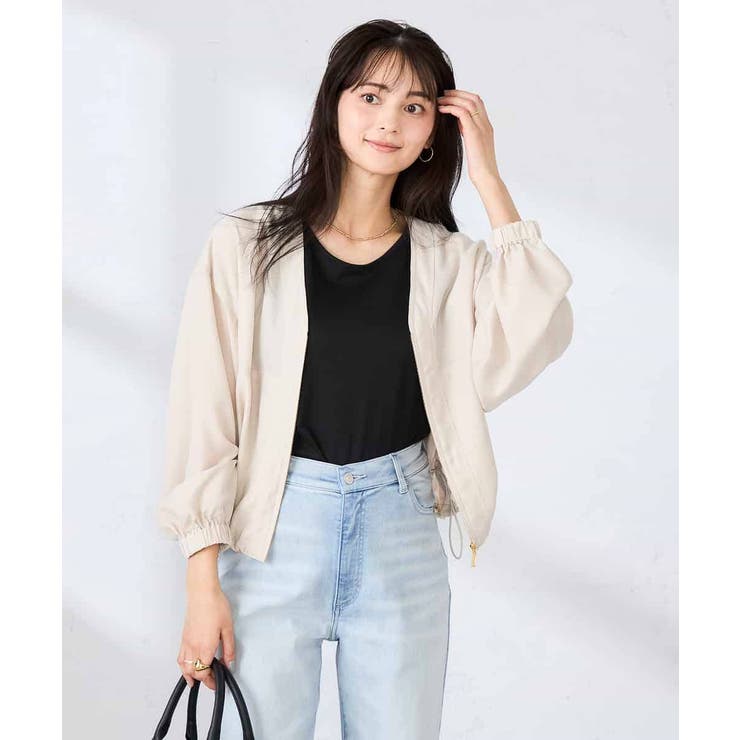 Vネックシアーブルゾン | a.v.v【WOMEN】 | 詳細画像1 