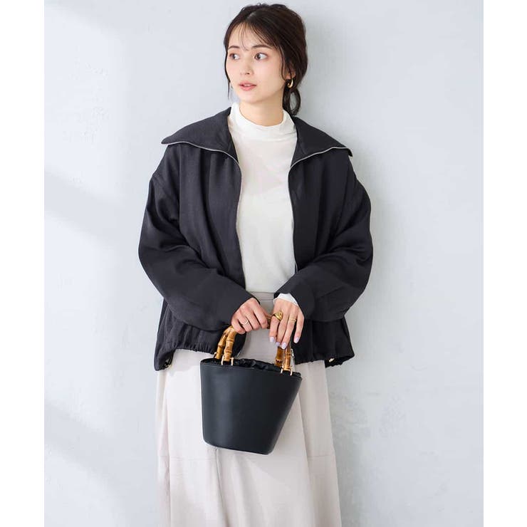 ブラック | スタンドカラーセミシアーブルゾン | a.v.v【WOMEN】