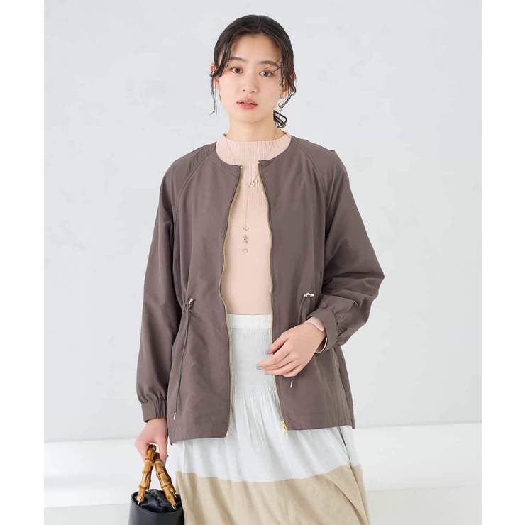 ダークグレー | ウエストドロストノーカラーブルゾン | a.v.v【WOMEN】