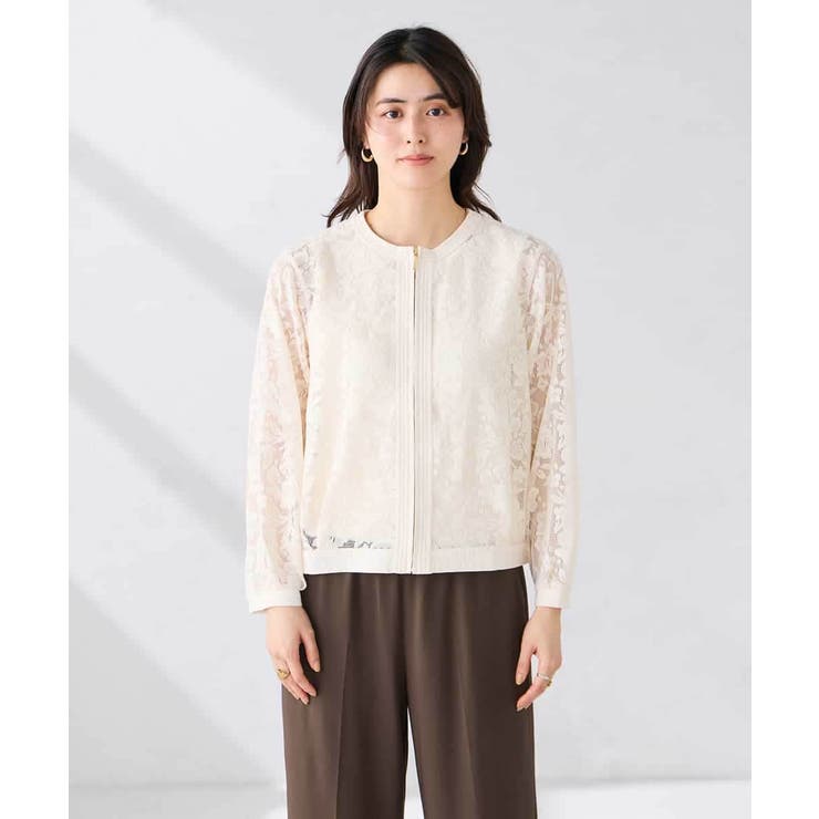 ノーカラーレースブルゾン | a.v.v【WOMEN】 | 詳細画像9 
