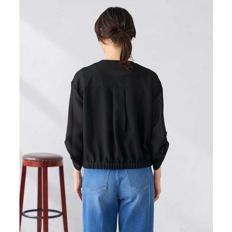 ノーカラーメッシュブルゾン | a.v.v【WOMEN】 | 詳細画像16 