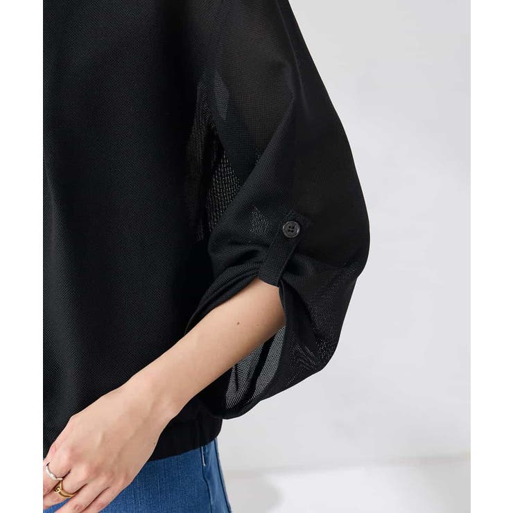 ノーカラーメッシュブルゾン | a.v.v【WOMEN】 | 詳細画像19 