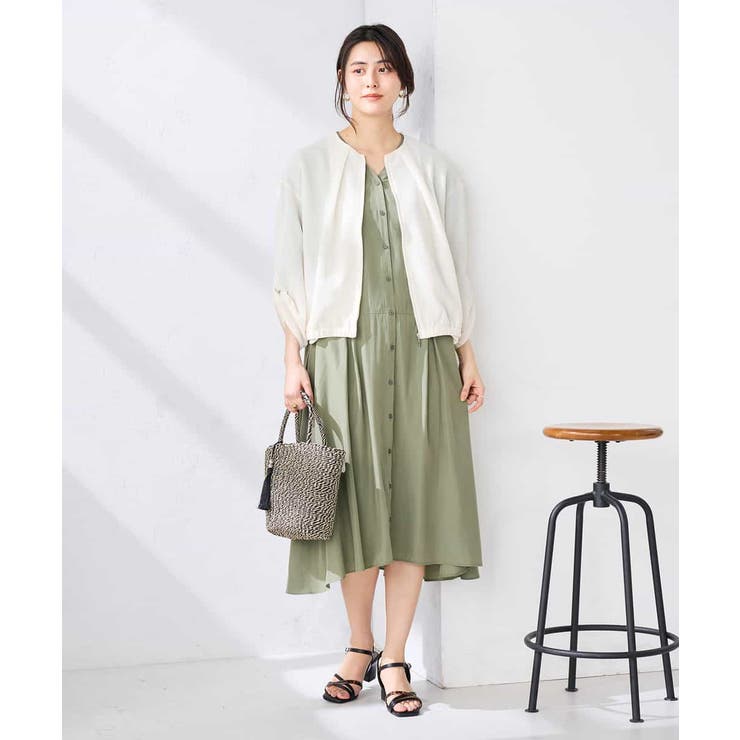 ノーカラーメッシュブルゾン | a.v.v【WOMEN】 | 詳細画像4 