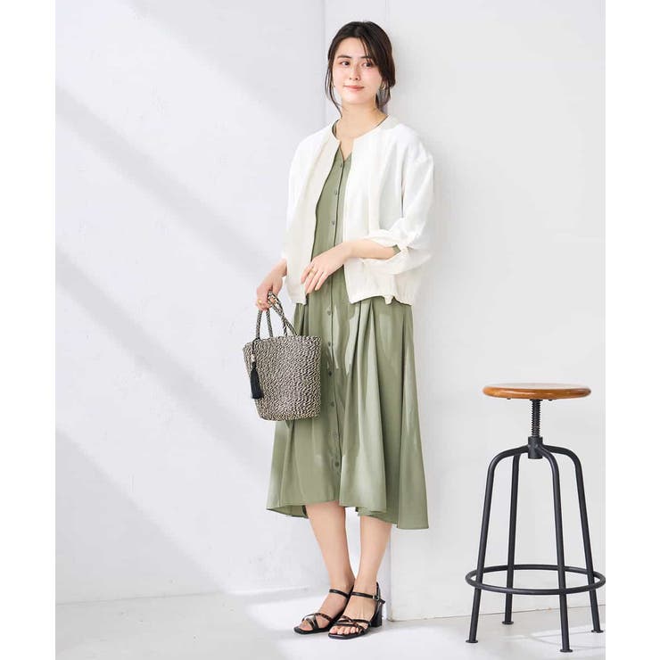 ノーカラーメッシュブルゾン | a.v.v【WOMEN】 | 詳細画像5 