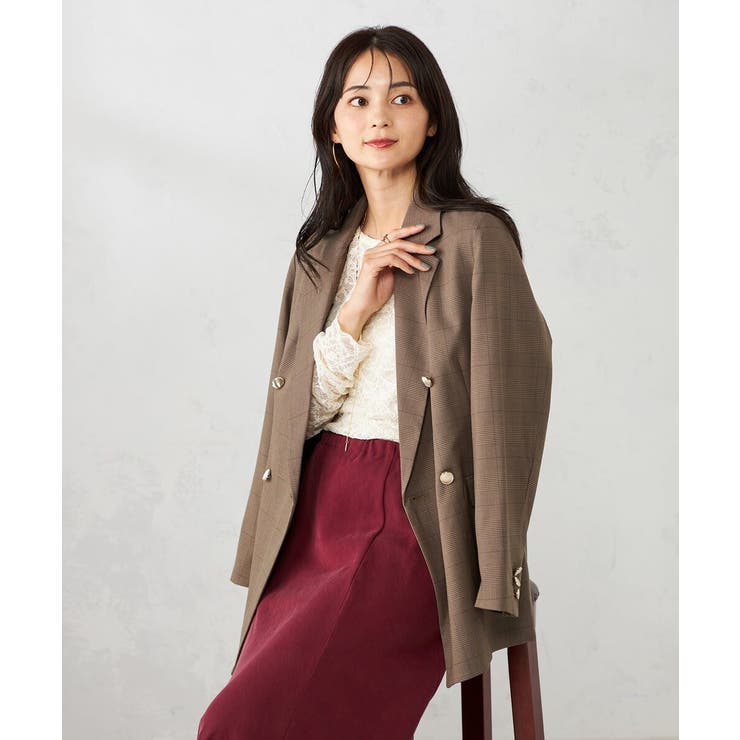 【マシンウォッシャブル】ダブルブレストジャケット | a.v.v【WOMEN】 | 詳細画像22 