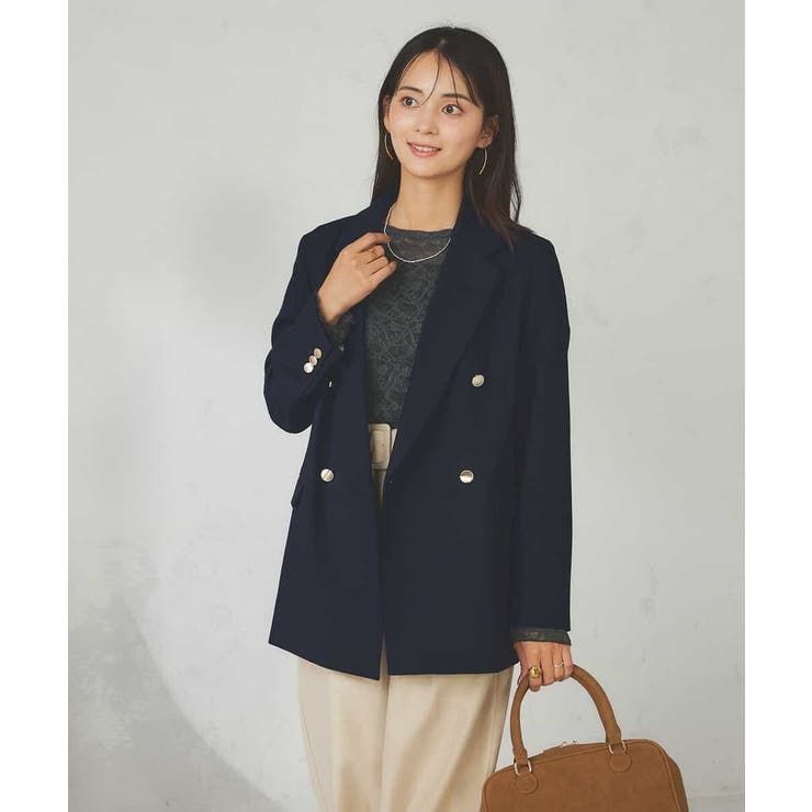 【マシンウォッシャブル】ダブルブレストジャケット | a.v.v【WOMEN】 | 詳細画像3 