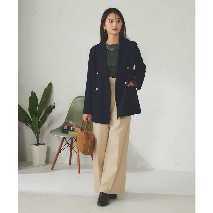 【マシンウォッシャブル】ダブルブレストジャケット | a.v.v【WOMEN】 | 詳細画像8 