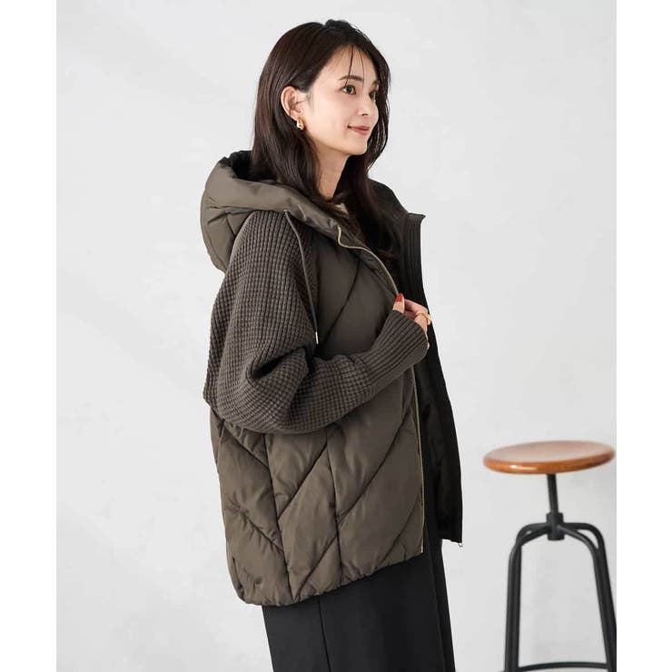 ブラウン | キルトニットドッキングジャケット | a.v.v【WOMEN】