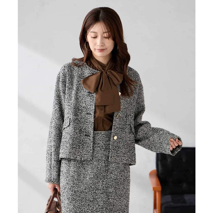 ダークグレー | ブークレノーカラージャケット | a.v.v【WOMEN】