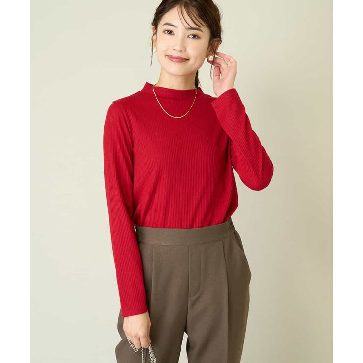 レッド | プチハイネックリブトップス | a.v.v【WOMEN】