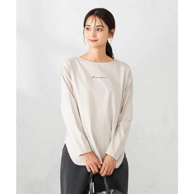 グレージュ（刺繍） | ロゴアソートロンT | a.v.v【WOMEN】