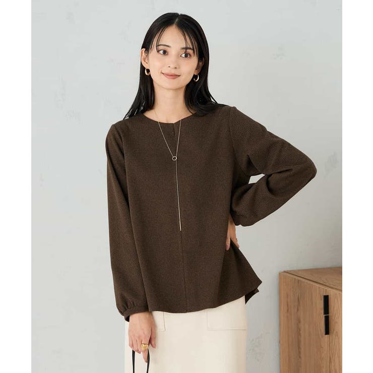 ブラウン | 千鳥ジャガードトップス | a.v.v【WOMEN】