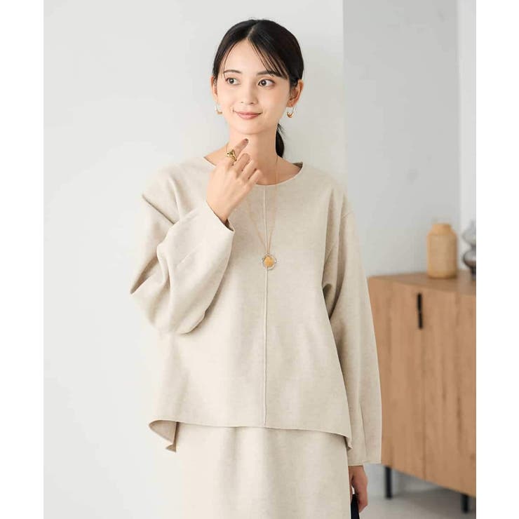 【洗える/ストレッチ 】ウールライクジャージプルオーバー | a.v.v【WOMEN】 | 詳細画像1 