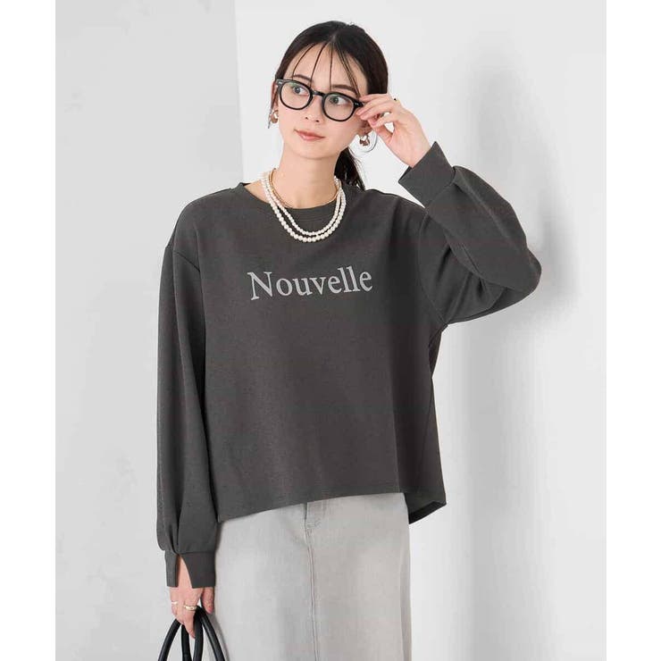 ダークグレー | フロッキープリントプルオーバー | a.v.v【WOMEN】