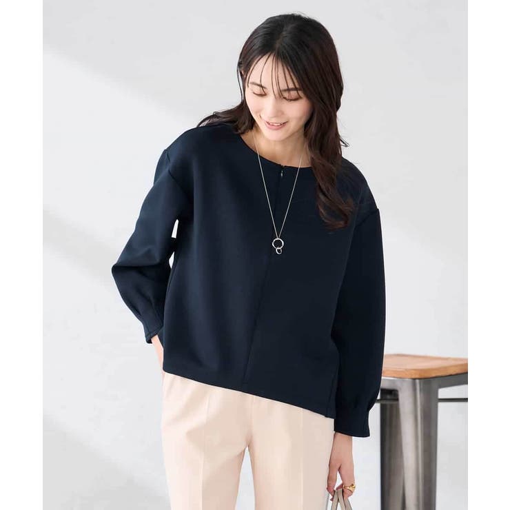 ネイビー | ZIP付きダンボールプルオーバー | a.v.v【WOMEN】