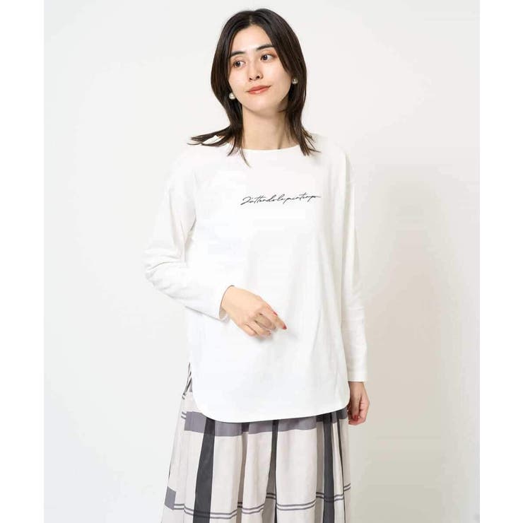 ハンドレター調ロゴ刺繍ロンＴ | a.v.v【WOMEN】 | 詳細画像14 