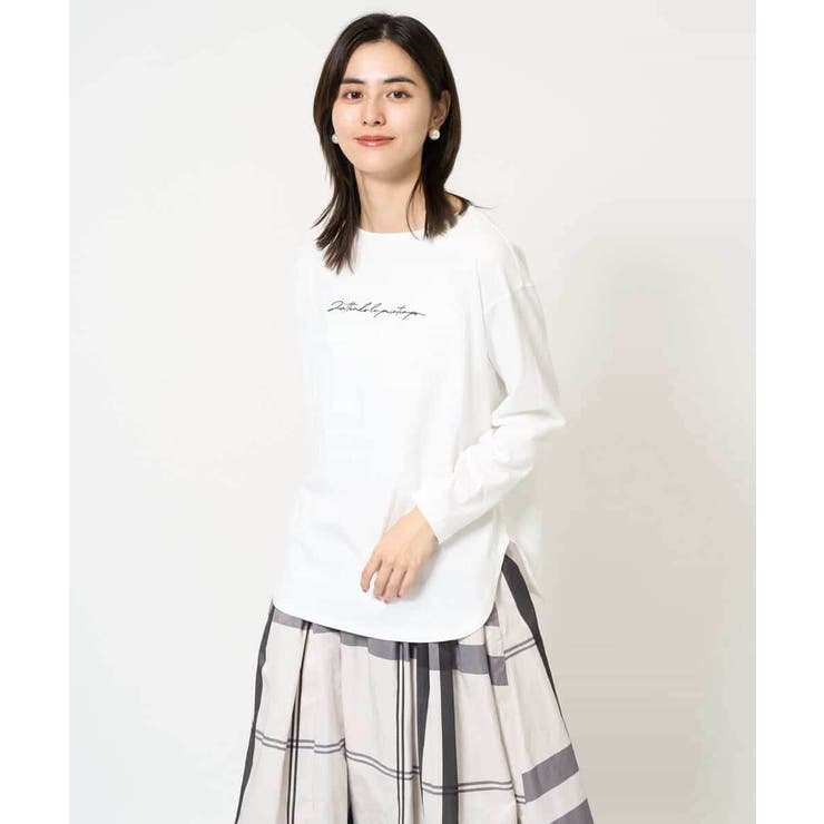 ハンドレター調ロゴ刺繍ロンＴ | a.v.v【WOMEN】 | 詳細画像8 