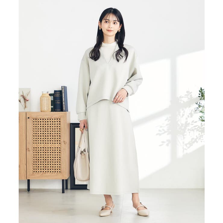 【セットアップ対応】スリットネックダンボールトップス | a.v.v【WOMEN】 | 詳細画像13 