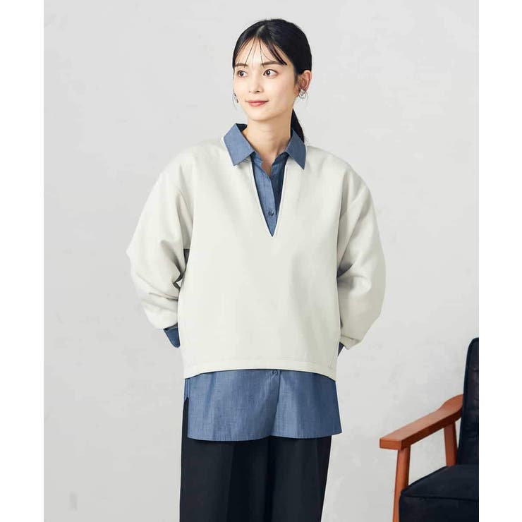 【セットアップ対応】スリットネックダンボールトップス | a.v.v【WOMEN】 | 詳細画像19 