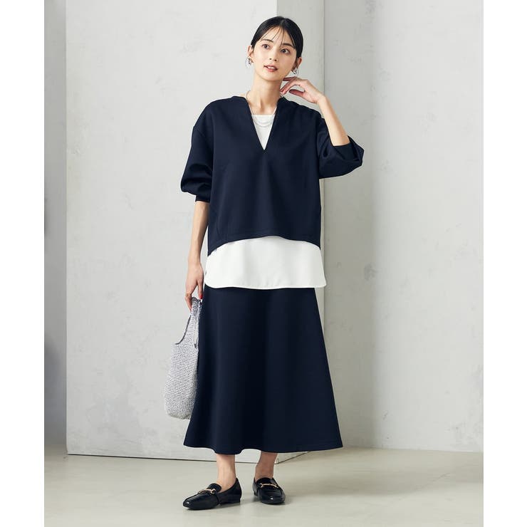 【セットアップ対応】スリットネックダンボールトップス | a.v.v【WOMEN】 | 詳細画像4 