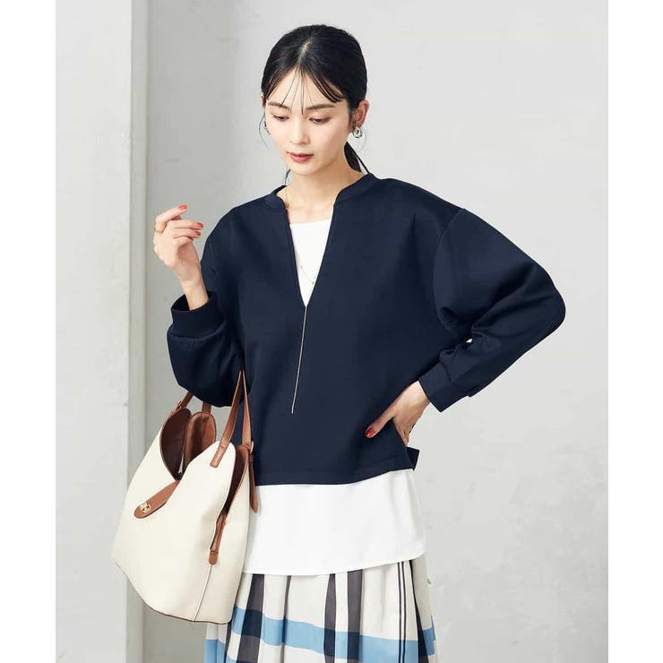 【セットアップ対応】スリットネックダンボールトップス | a.v.v【WOMEN】 | 詳細画像6 