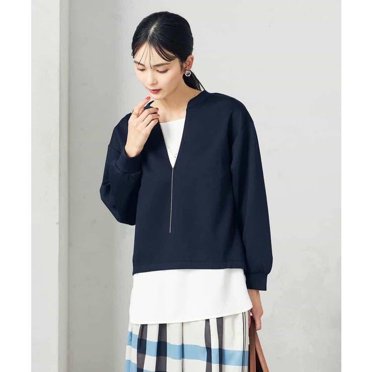 【セットアップ対応】スリットネックダンボールトップス | a.v.v【WOMEN】 | 詳細画像8 