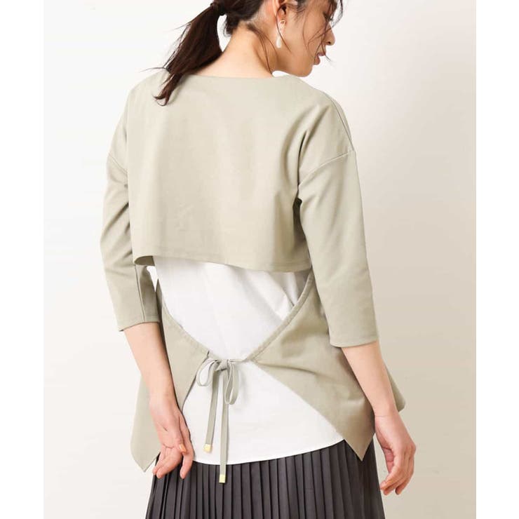 グリーン | バックラップデザインカットソー[WEB限定サイズ] | a.v.v【WOMEN】