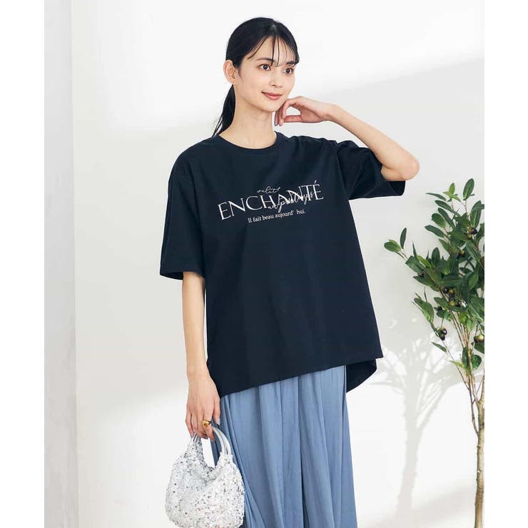 ネイビー | 【コットン100%】クラシックロゴTシャツ | a.v.v【WOMEN】