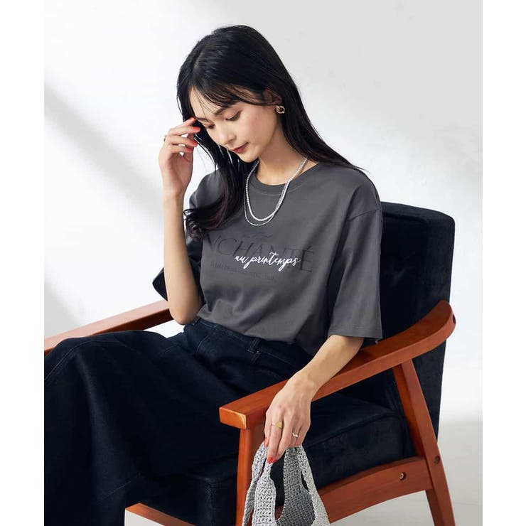 ダークグレー | 【コットン100%】クラシックロゴTシャツ | a.v.v【WOMEN】