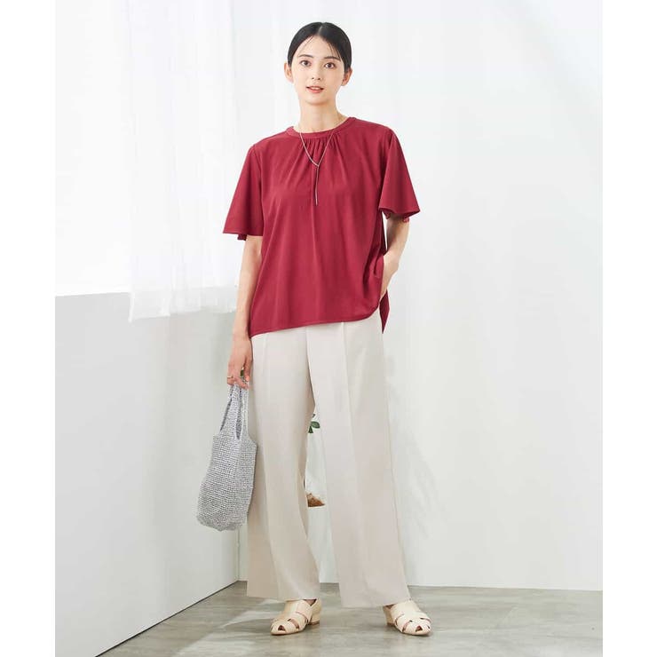 【接触冷感/UVカット】ギャザーネックフレアスリーブトップス | a.v.v【WOMEN】 | 詳細画像4 